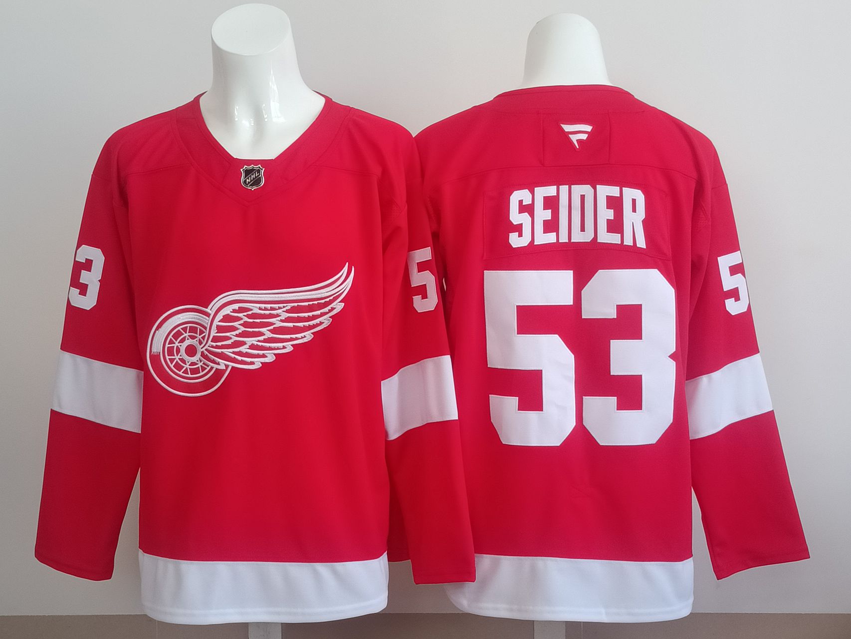 Men 2025 Detroit Red Wings #53 Seider Red NHL Jersey style 01->detroit red wings->NHL Jersey
